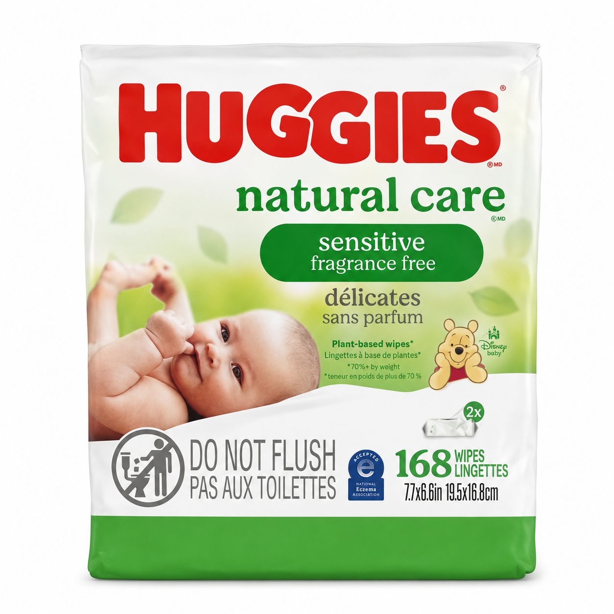 Huggies Natural Care Sensitive Fragrance-Free Wipes 168 Count product image on a white background
