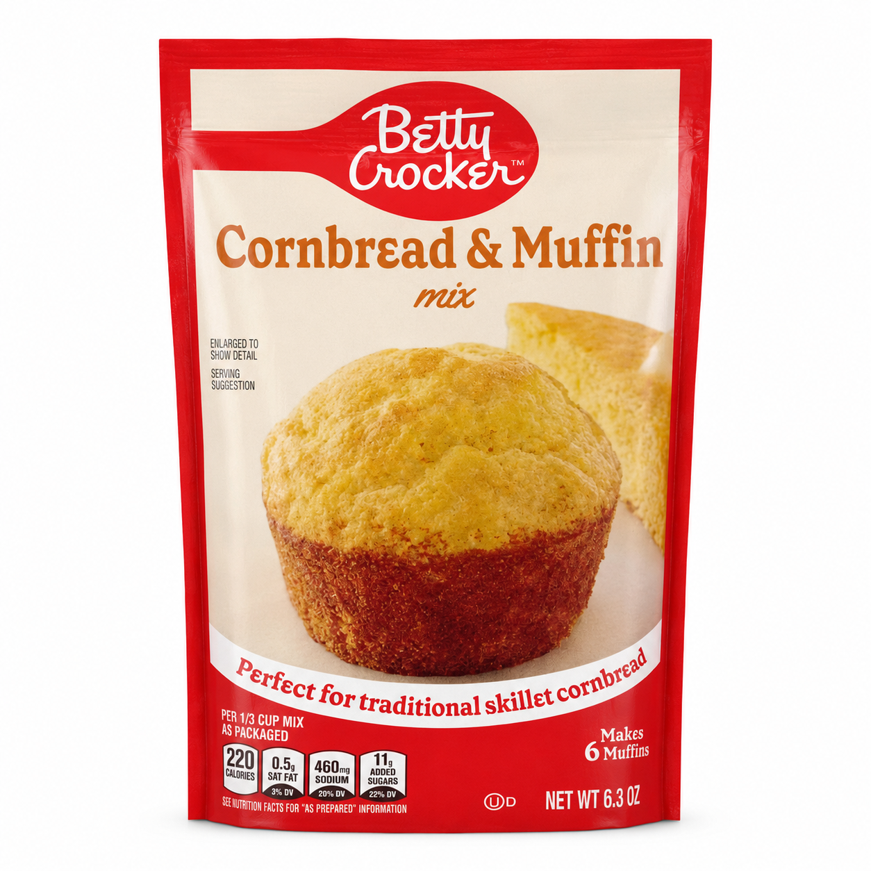 Betty Crocker Cornbread & Muffin Mix 6.3 oz product image on a white background