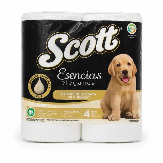 Scott Esencias Elegance 2-Ply Bathroom Tissue - 4 Rolls product image on a white background