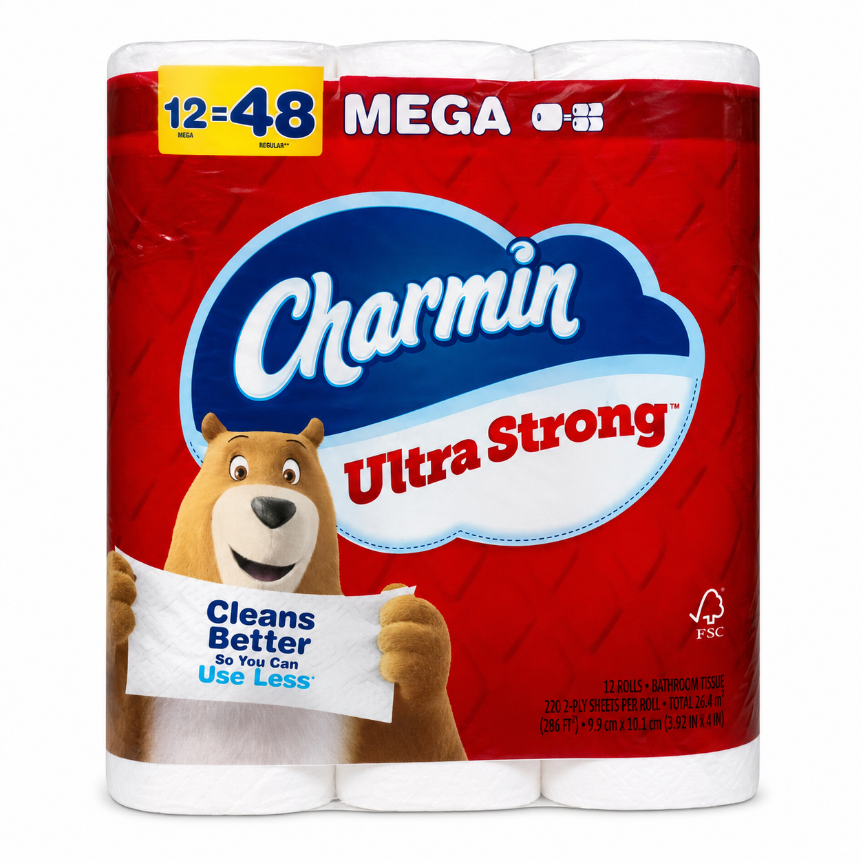 Charmin Ultra Strong 2-Ply Bathroom Tissue - 12 Mega Rolls product image on a white background