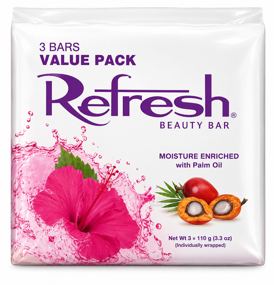 Refresh Beauty Bar 3 Pack Moisture Enriched with Palm Oil