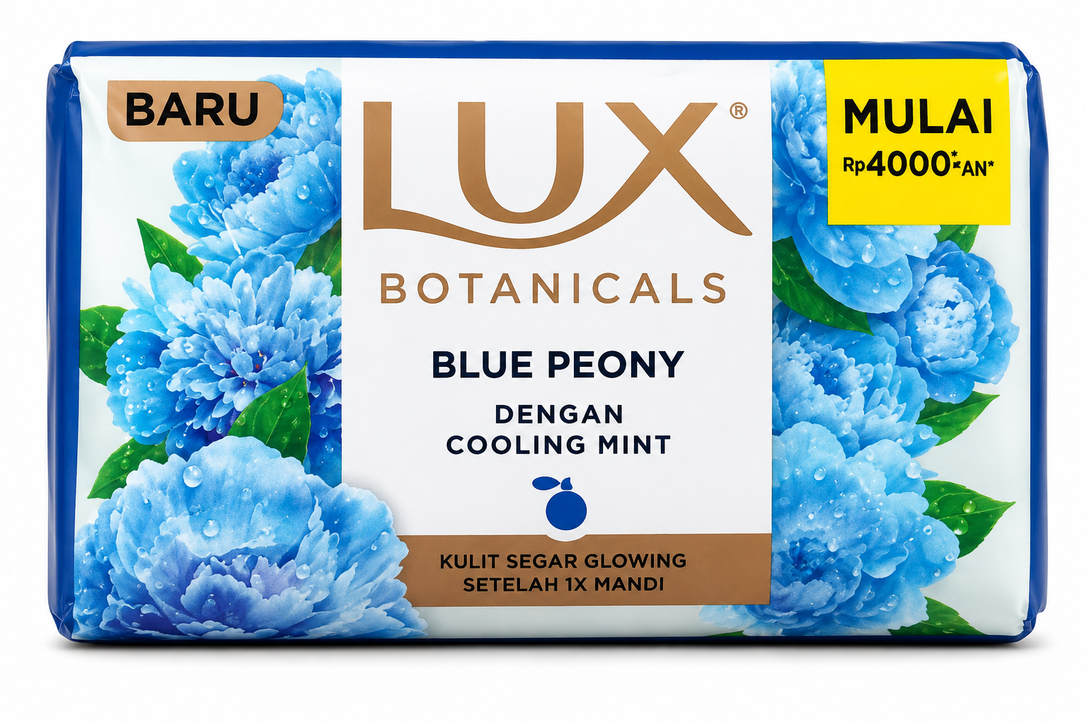 Lux Botanicals Blue Peony Cooling Mint Bar Soap