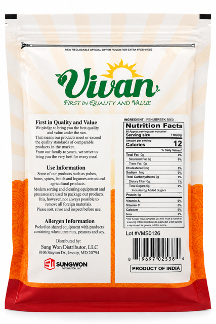 Vivaan Methi Seed (Fenugreek), 400 g (14 oz)