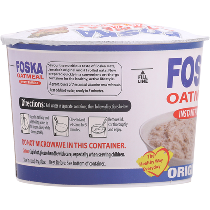 Foska Oats Instant Porridge, Oatmeal, Original 74 g