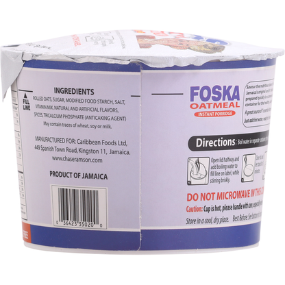 Foska Oats Instant Porridge, Oatmeal, Original 74 g