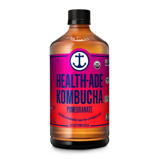Health-Ade Kombucha Pomegranate 16 fl oz | Organic Probiotic Fermented Tea