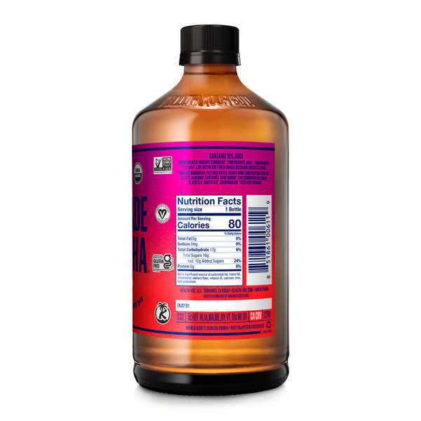 Health-Ade Kombucha Pomegranate 16 fl oz | Organic Probiotic Fermented Tea