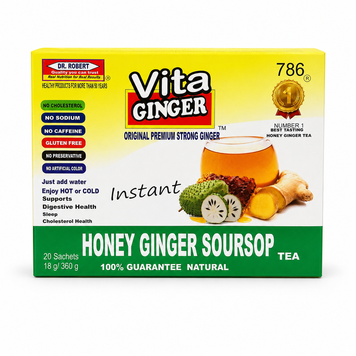 Dr. Robert Vita Ginger Honey Ginger Soursop Tea – 20 Sachets