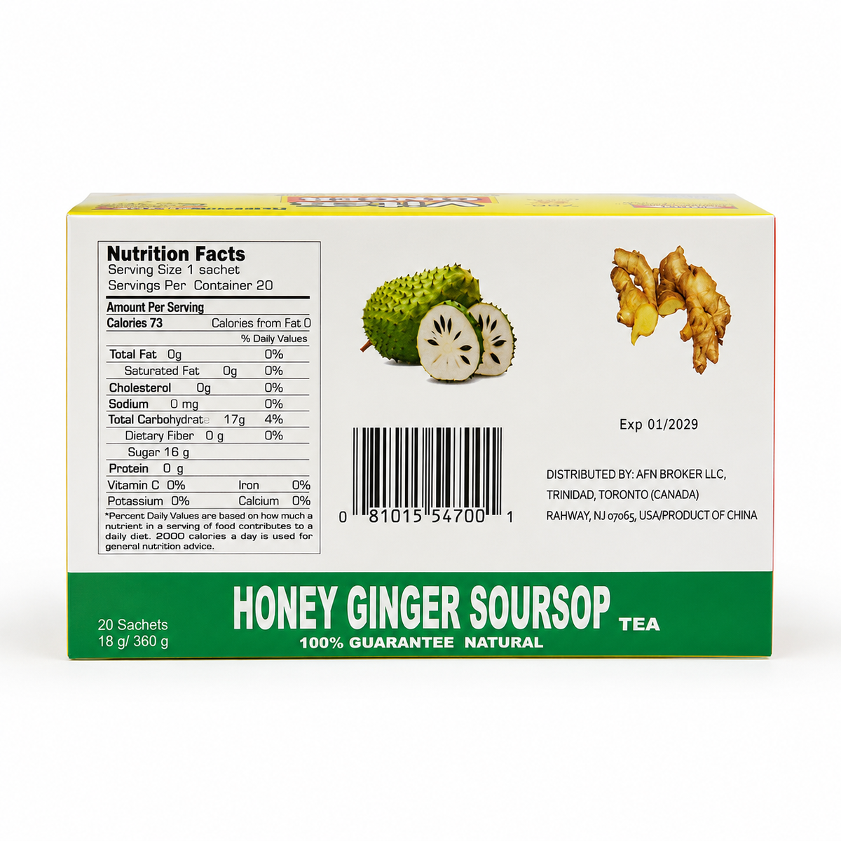 Dr. Robert Vita Ginger Honey Ginger Soursop Tea – 20 Sachets