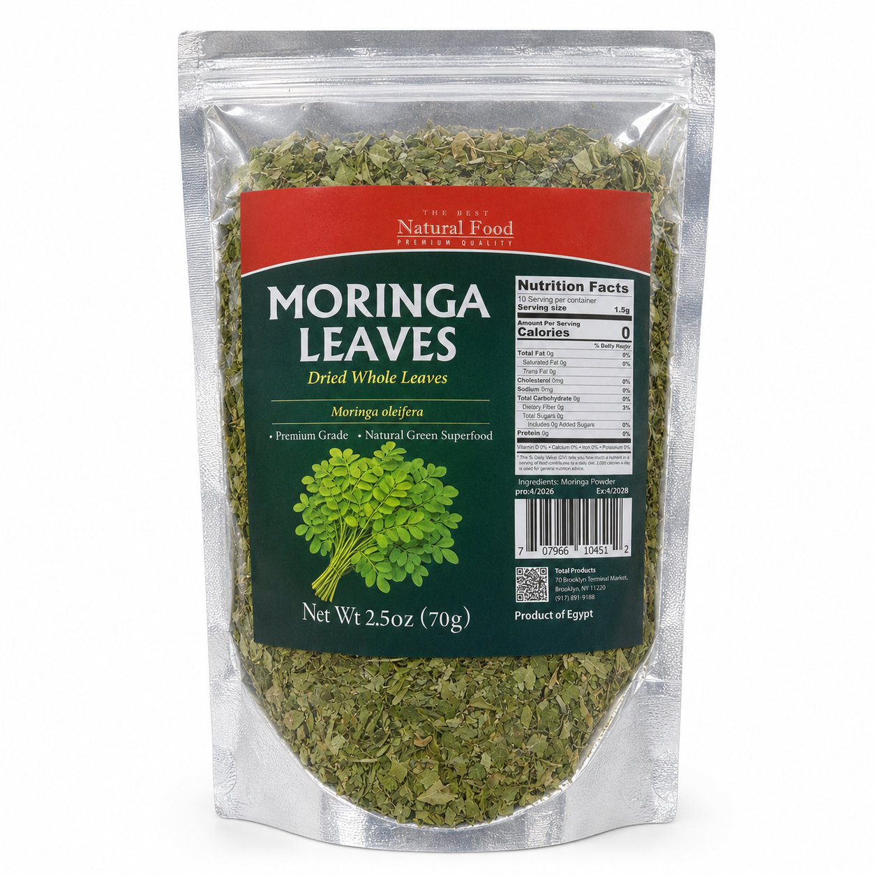 The Best Natural Food Moringa Leaves 2.5 oz