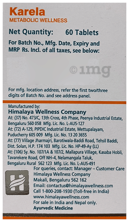 Himalaya Karela (Bitter Gourd) Metabolic Wellness – 60 Tablets