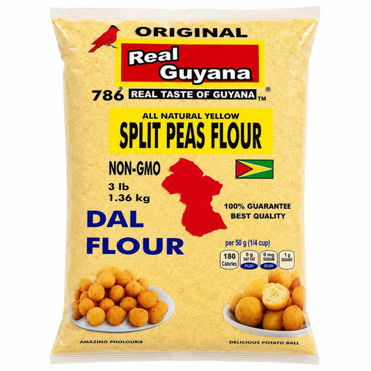 Real Guyana Split Peas Flour (Dal Flour) – 3 lb (1.36 kg)