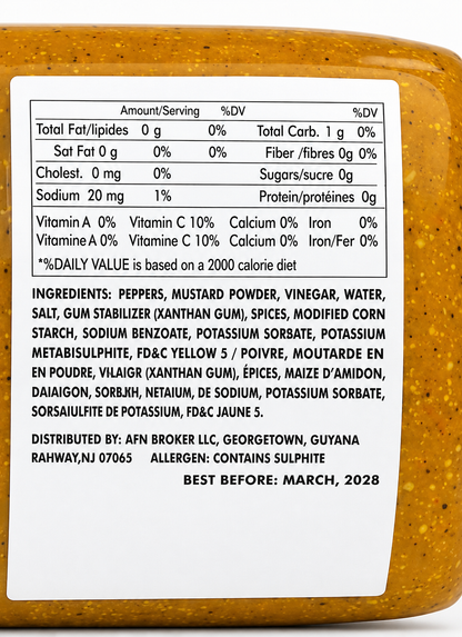 Real Guyana Original Mustard Pepper Sauce 10 oz