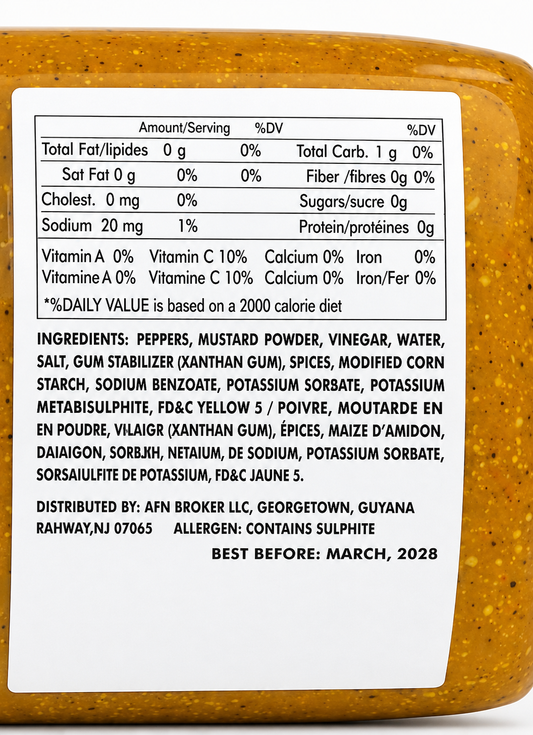 Real Guyana Original Mustard Pepper Sauce 10 oz