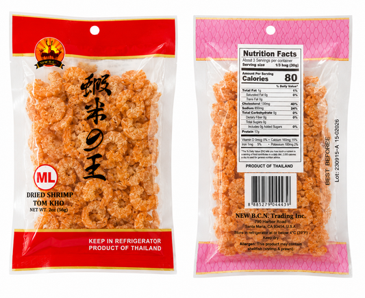 New B.C.N. ML Dried Shrimp – Headless, 3 oz