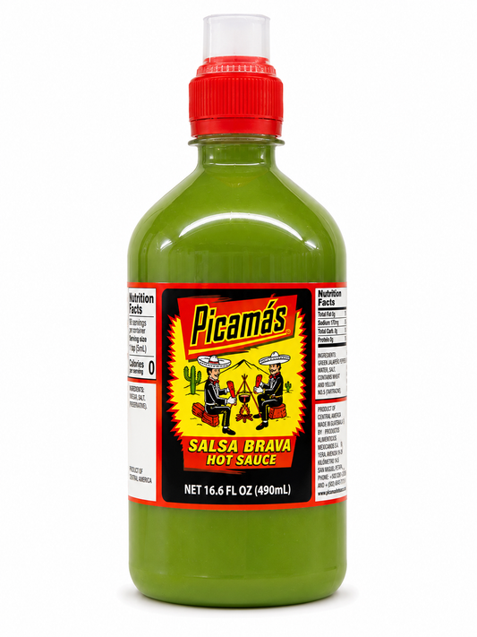 Picamás Salsa Brava Green Hot Sauce 16.6 fl oz (490 mL)