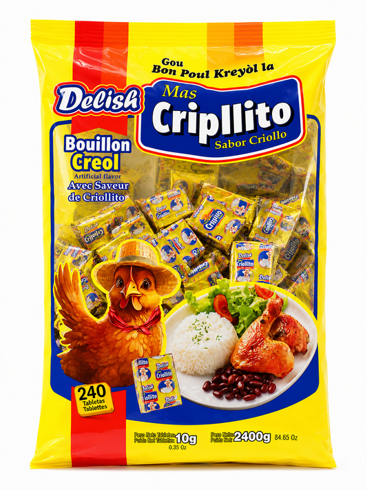 Delish Mas Cripllito Bouillon Creol Cubes – 240 Cubes (84.65 oz / 2400 g)