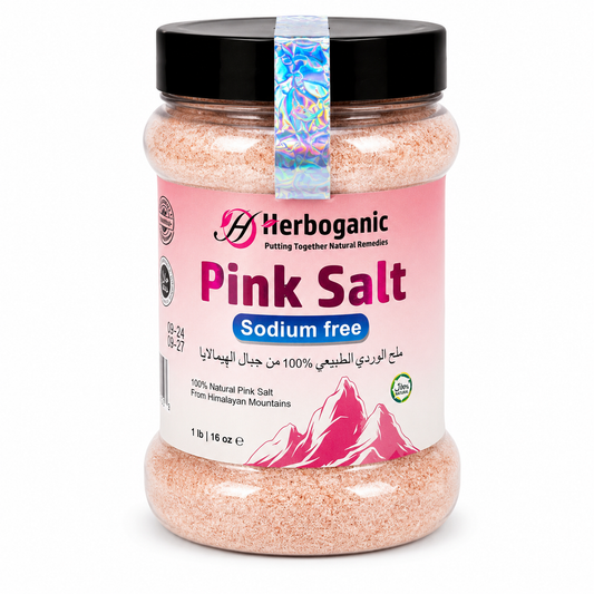 Herboganic Pink Himalayan Salt (Sodium Free) – 16 oz (1 lb)
