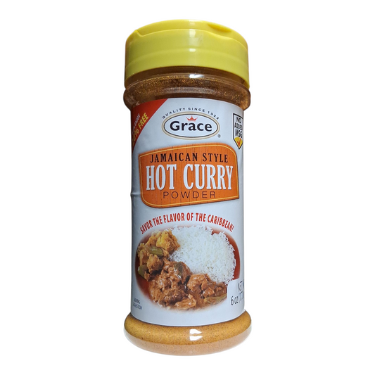 Grace Jamaican Style Hot Curry Powder – Authentic Caribbean Spice Blend (6 oz)