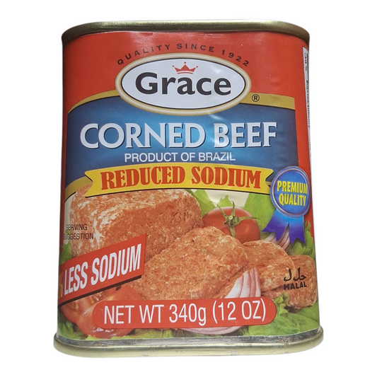 Grace Reduced Sodium Corned Beef – Premium Quality, Product of Brazil (12 oz Can)
