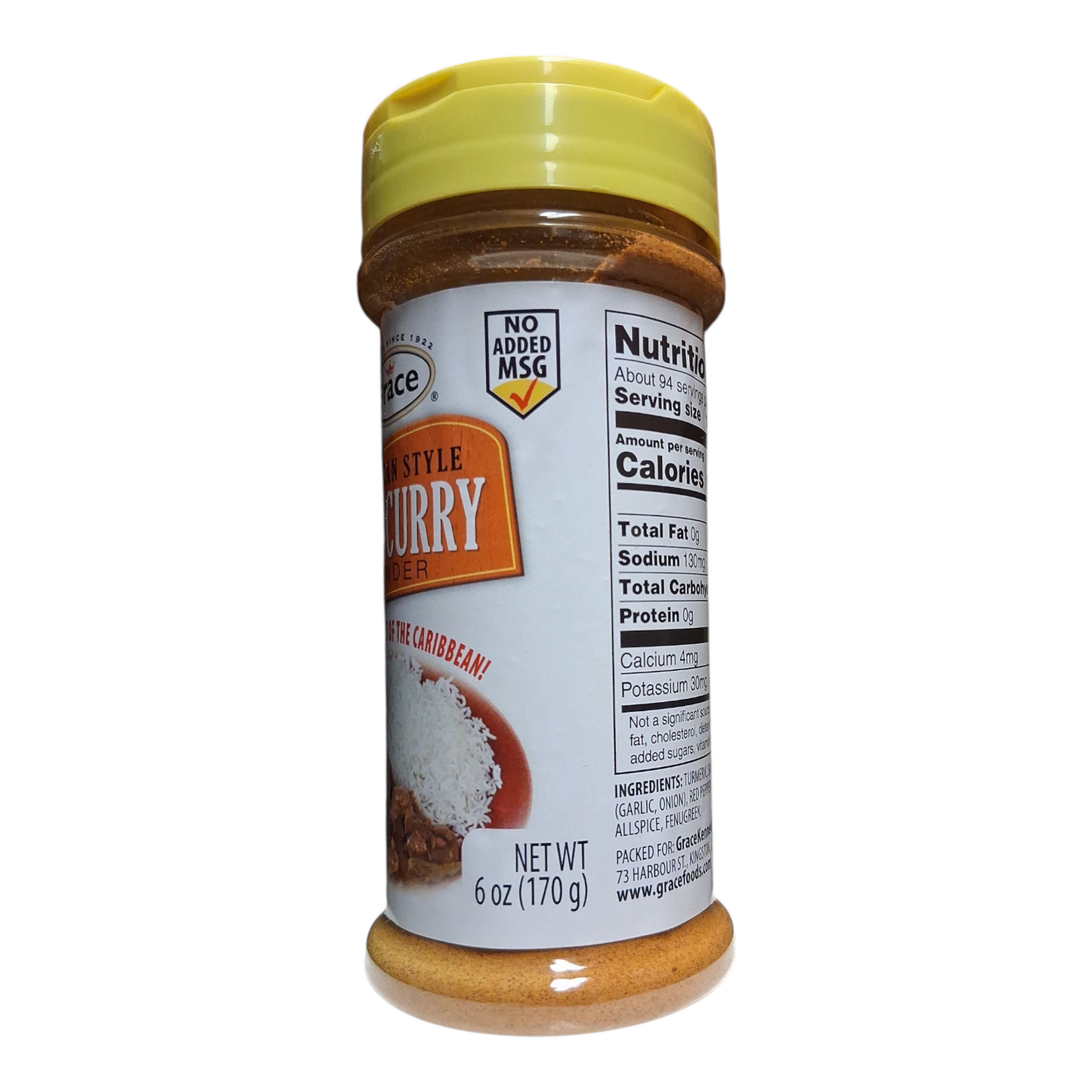 Grace Jamaican Style Hot Curry Powder – Authentic Caribbean Spice Blend (6 oz)