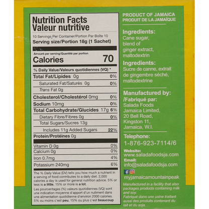 Jamaica Mountain Peak Ginger Tea, with Cane Sugar 0.63 oz