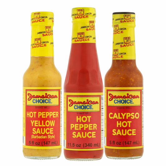 Jamaican Choice Hot Sauce Variety Pack – 3 Bottles (Yellow/Calypso)