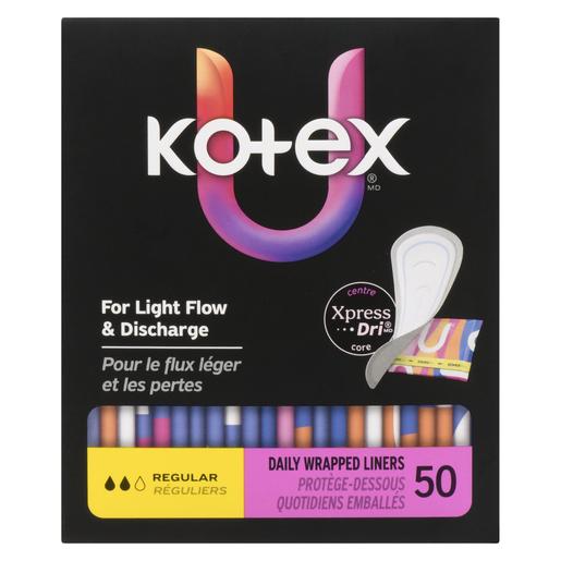 Kotex Daily Wrapped Liners - 50 Count