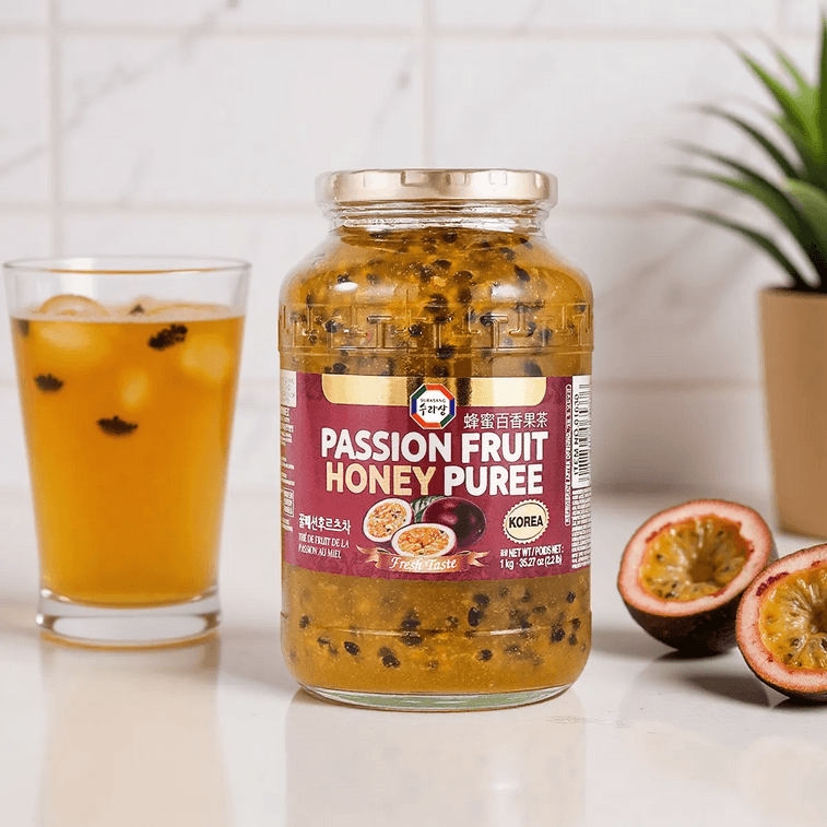 Passion Fruit Honey Puree 2.2 lb (1kg) – Tropical Drink Mix, Dessert Topping, Smoothie & Cocktail Flavor