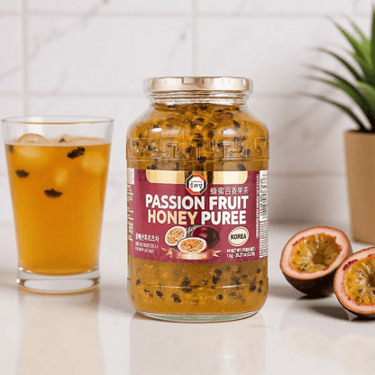 Passion Fruit Honey Puree 2.2 lb (1kg) – Tropical Drink Mix, Dessert Topping, Smoothie & Cocktail Flavor