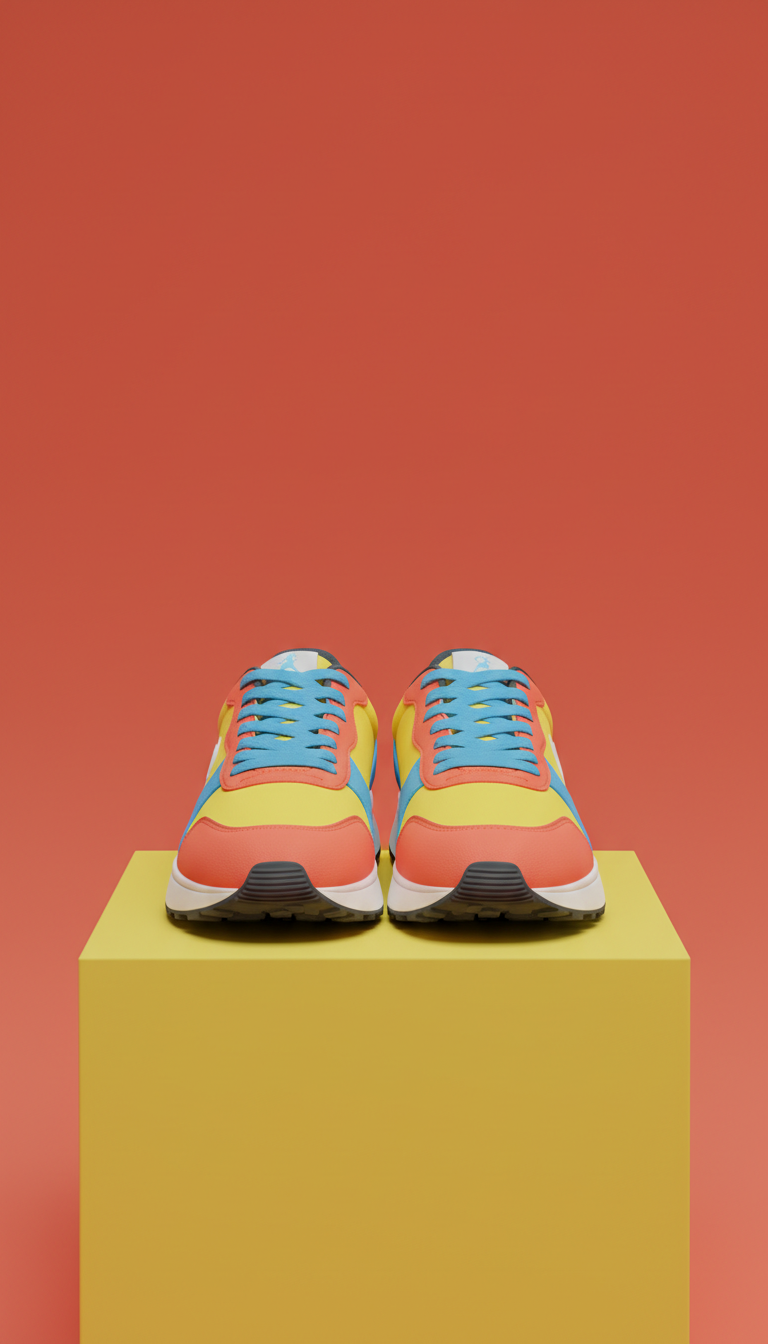 Color-Block Sneakers with Cushioned Sole