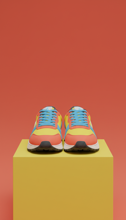 Color-Block Sneakers with Cushioned Sole