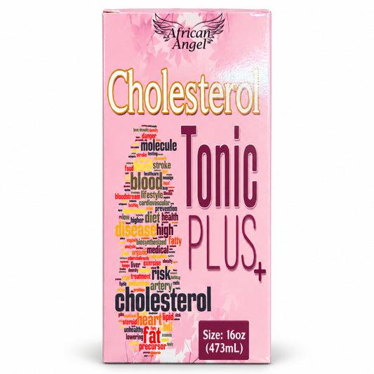 African Angel Cholesterol Tonic Plus 16 oz front panel