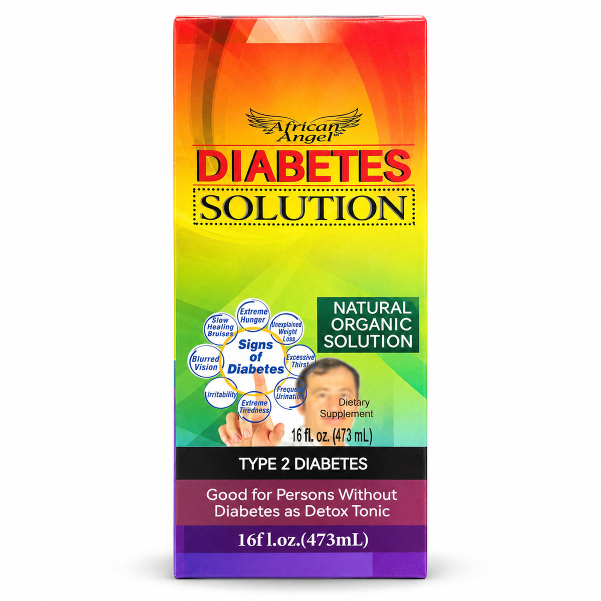 African Angel Diabetes Solution 16 fl oz carton front view