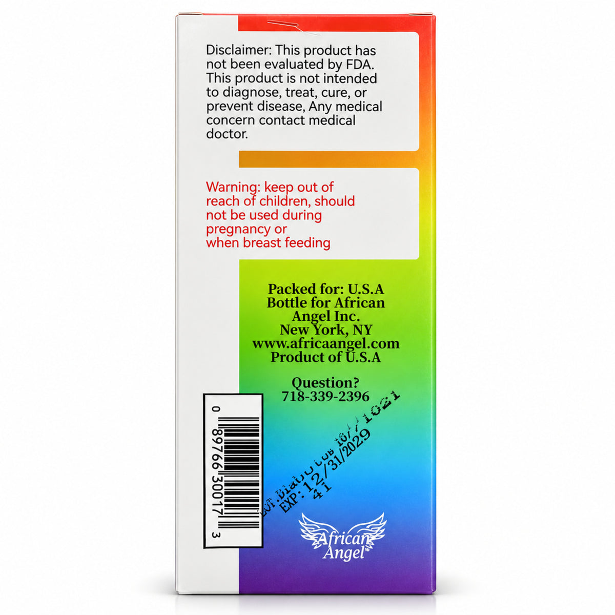 African Angel Diabetes Solution 16 fl oz carton manufacturer and warnings