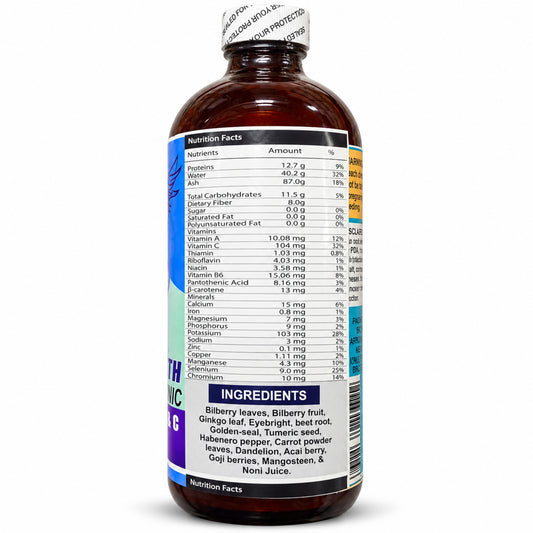 African Angel Herbal Eye Health Tonic 16 oz ingredients view