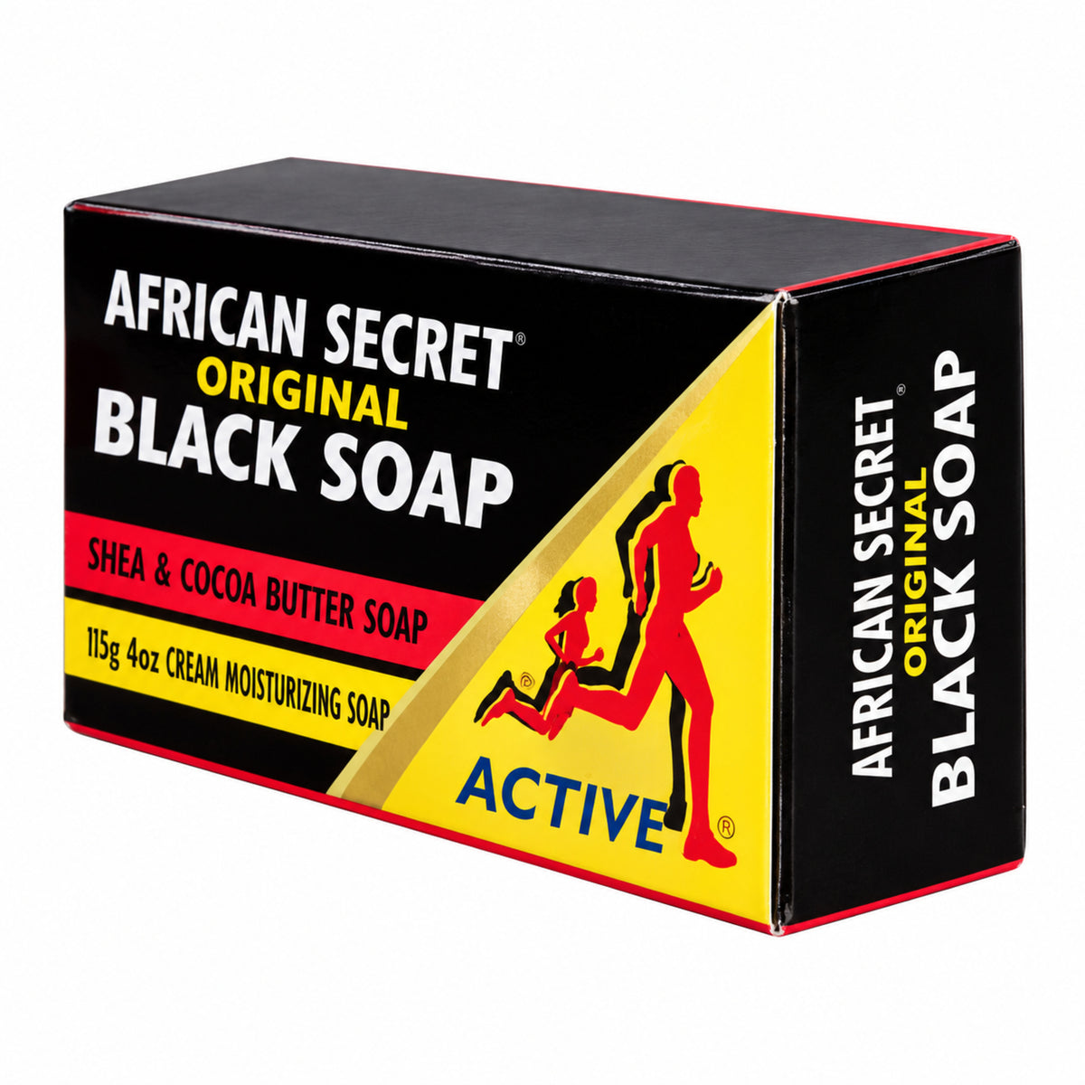 African Secret active Black Soap 115 g – end view