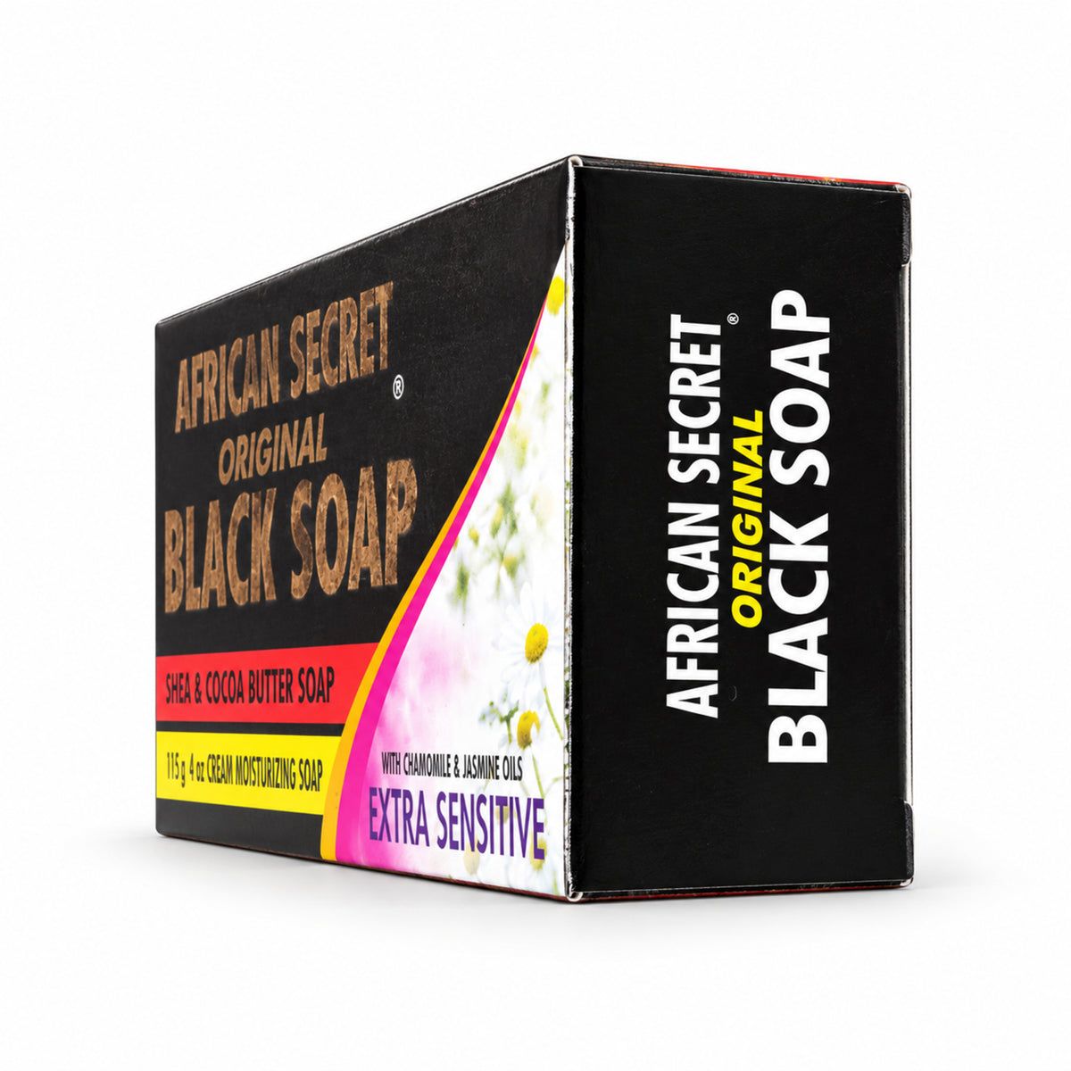 African Secret extra-sensitive Black Soap 115 g – end view