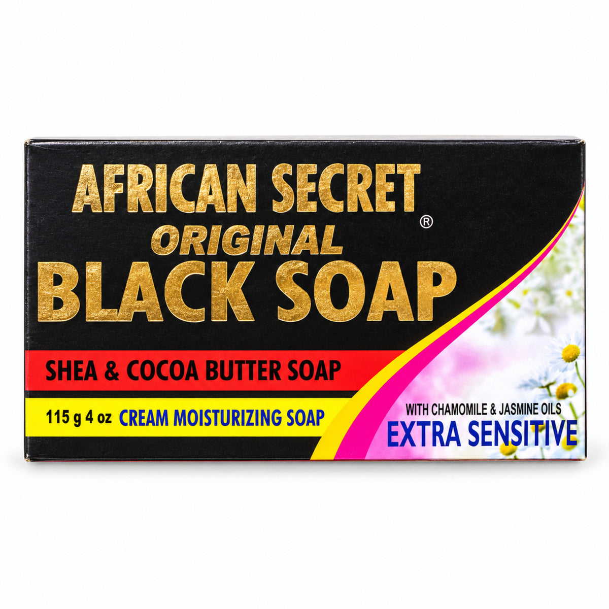 African Secret extra-sensitive Black Soap 115 g – front