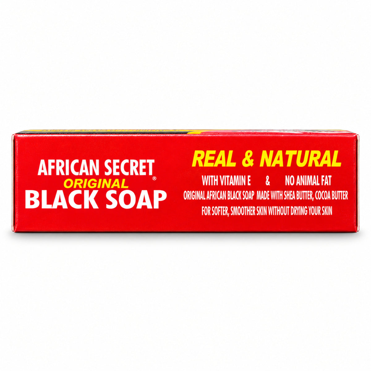 African Secret extra-sensitive Black Soap 115 g – side panel