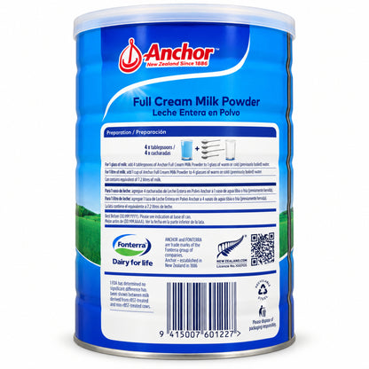 Anchor Full Cream Milk Powder 900 g – preparation and barcode