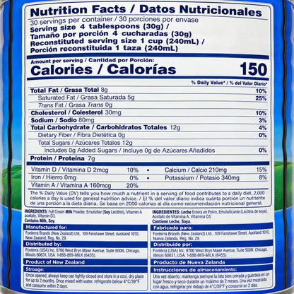 Anchor Full Cream Milk Powder 900 g – nutrition and ingredients
