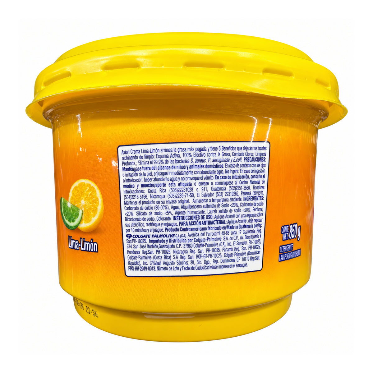 Axion Lime-Lemon 850 g - back label on white background