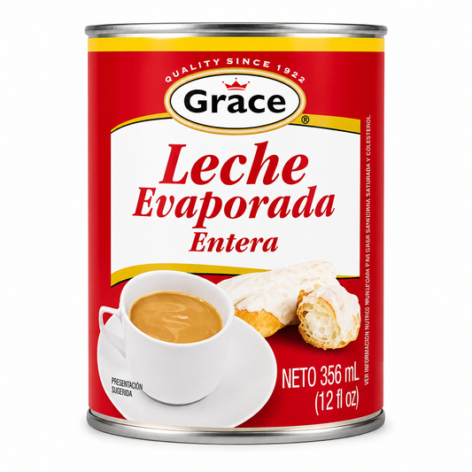 Grace Leche Evaporada Entera (Whole Evaporated Milk) 356ml (12 fl oz)