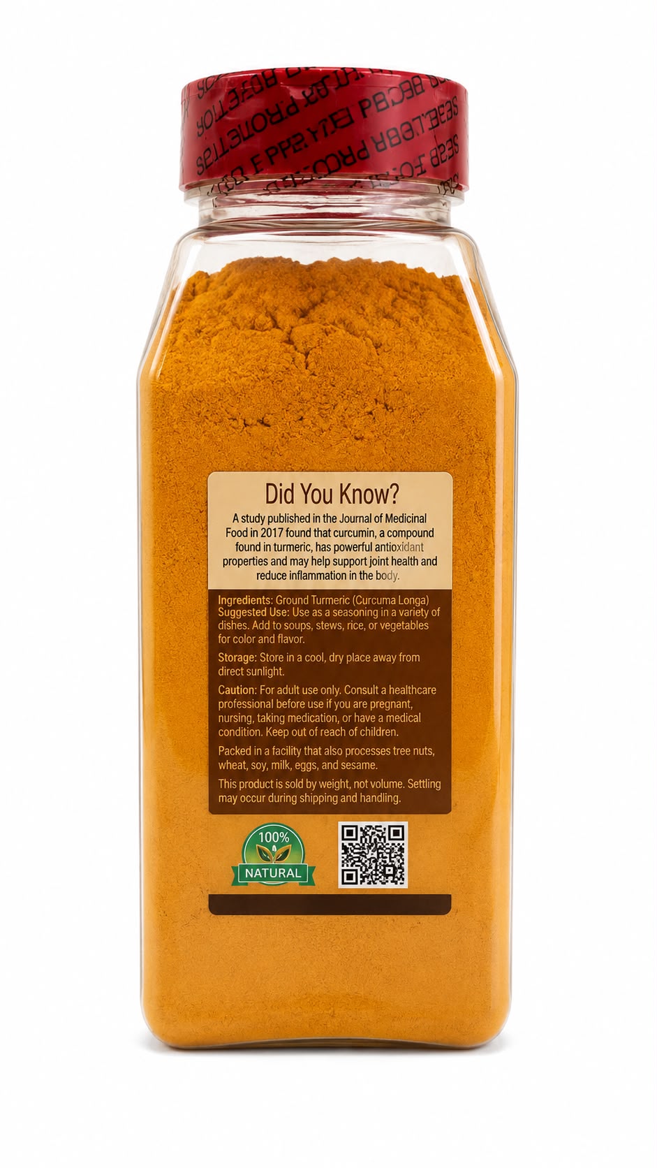 Natural Food Products Ground Turmeric Powder 16 oz (1 lb / 453 g) | Pure Curcuma Longa