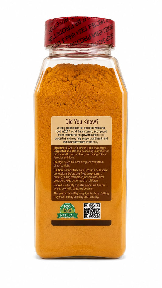Natural Food Products Ground Turmeric Powder 16 oz (1 lb / 453 g) | Pure Curcuma Longa
