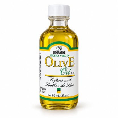 Benjamins Extra Virgin Olive Oil B.P. 60 mL skin-care oil front view