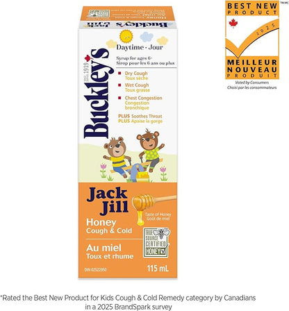 Buckley’s Jack & Jill Honey Cough & Cold Syrup for Kids 115ml | Day & Night Relief