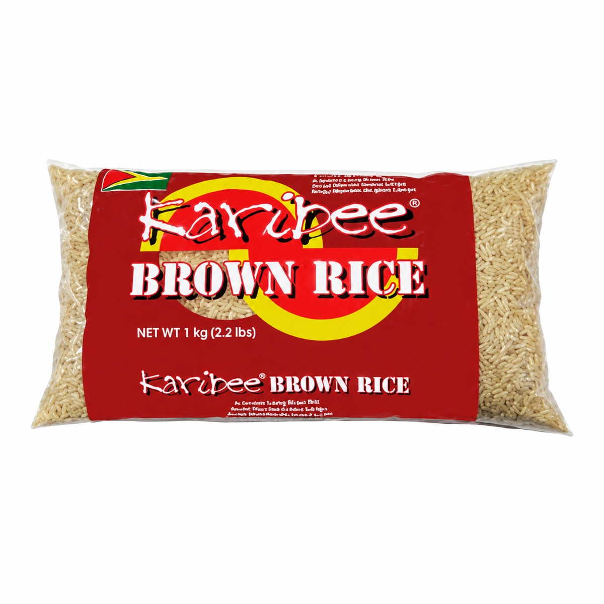 Karibee Brown Rice – one bag — ingredient reference on white background