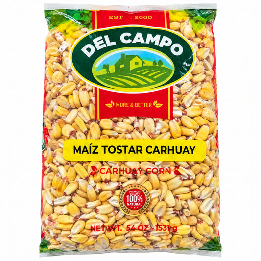 Del Campo Carhuay Corn 54 oz front packaging on white background